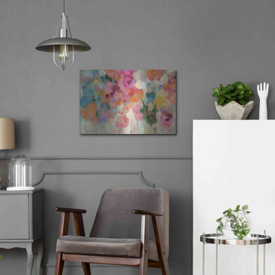 Art mural en métal luxueux «Colorful Garden I» par Silvia Vassileva, 24 po x 16 po