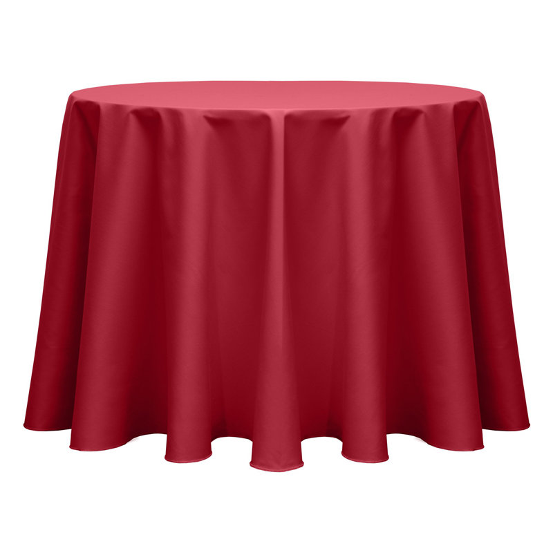 Solid Color Round Tablecloth, 84" x 84", Red