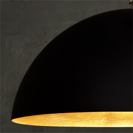 1 - Light Chrome Dome Pendant, Black/Gold