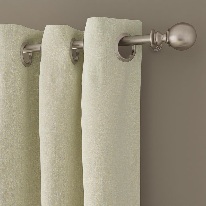 Cotton Blend Room Darkening Curtain Pair, Cream