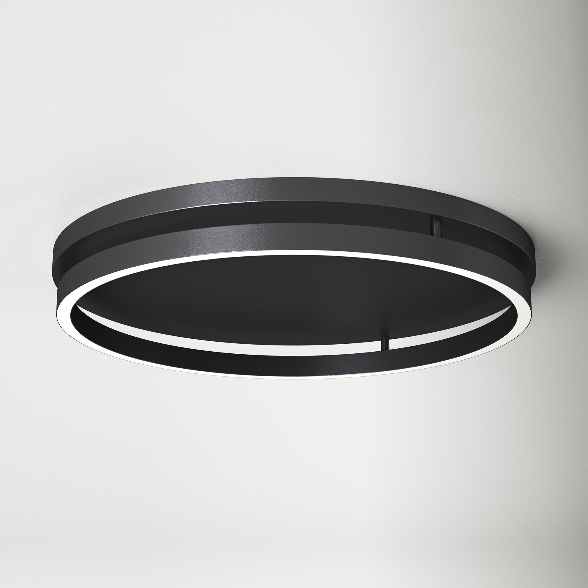 Recess Single Light LED Flush Mount, Black