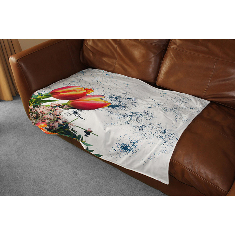 Couverture fleurs, 30 po x 40 po