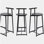 Ensemble de 3 tabourets de bar ronds avec repose-pieds et chaises de cuisine modernes pour comptoir