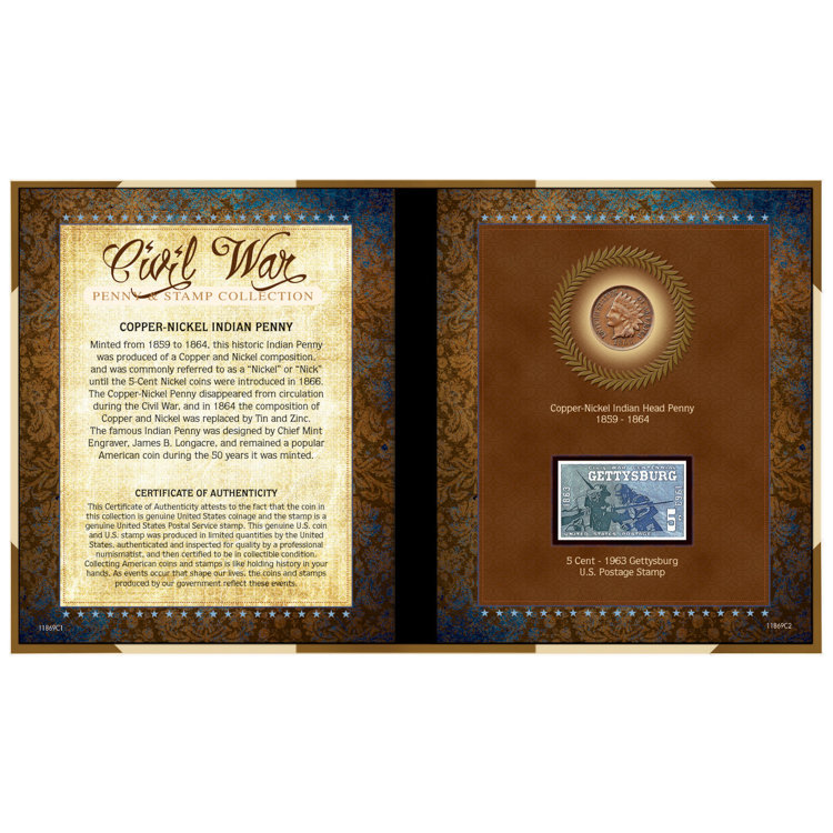 Souvenirs de centime et de timbre Civil War