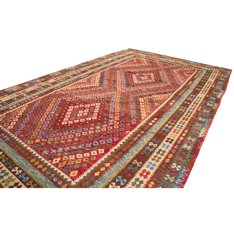 Geometric Wool Hand Woven 318cm X 533cm Area Rug