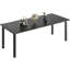 Table de salle à manger rustique moderne pour 8 à 10 personnes – 200 cm (78,7 po) – Plateau rectangulaire à bords ondulés, 15 mm d'épaisseur, imperméable et résistant aux rayures, structure métallique robuste, montage facile, idéal pour la salle à manger, la cuisine ou le bureau – Noir classique-1623691525-1623691531