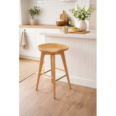 Basnti Swivel Solid Wood Counter Stool