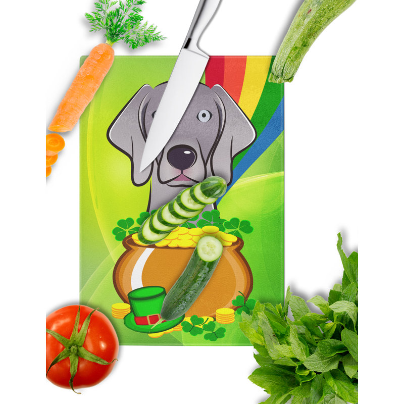 Planche à découper en verre trempé st. patrick de the caroline, Weimaraner