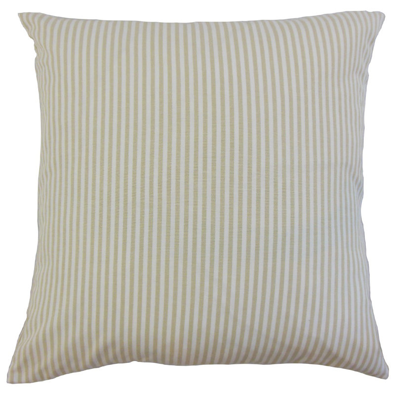 Ira Cotton Striped Sham, Euro, Beige