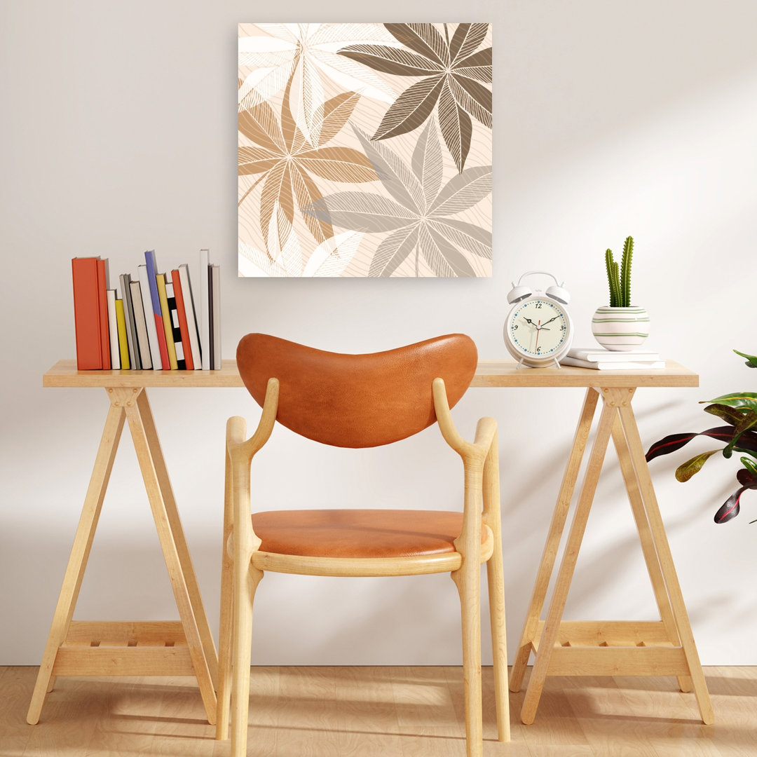 Earthy Botanical Layers Abstract Minimalist Modern Nature Plant Wall Art Print