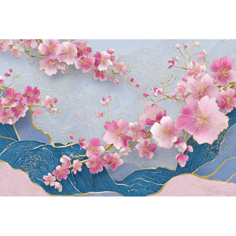 Art mural sur toile rose, L 36 po x H 24 po x P 1,5 po