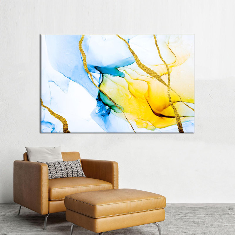 Abstract Marble Art Wall Decor Canvas for Holiday Personalized Gift, Wrapped Canvas, 20 cm H x 30 cm W