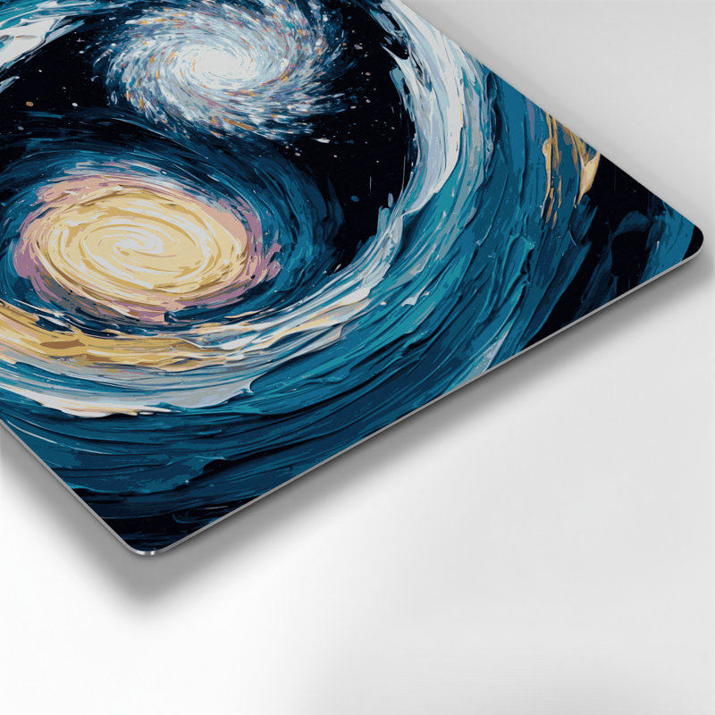 Art mural bleu galaxie espace, H 12 po x l 12 po