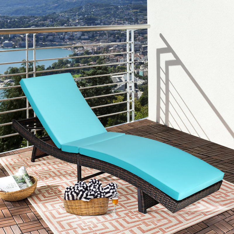Mahomet Outdoor Single chaise with Cushions, Blue