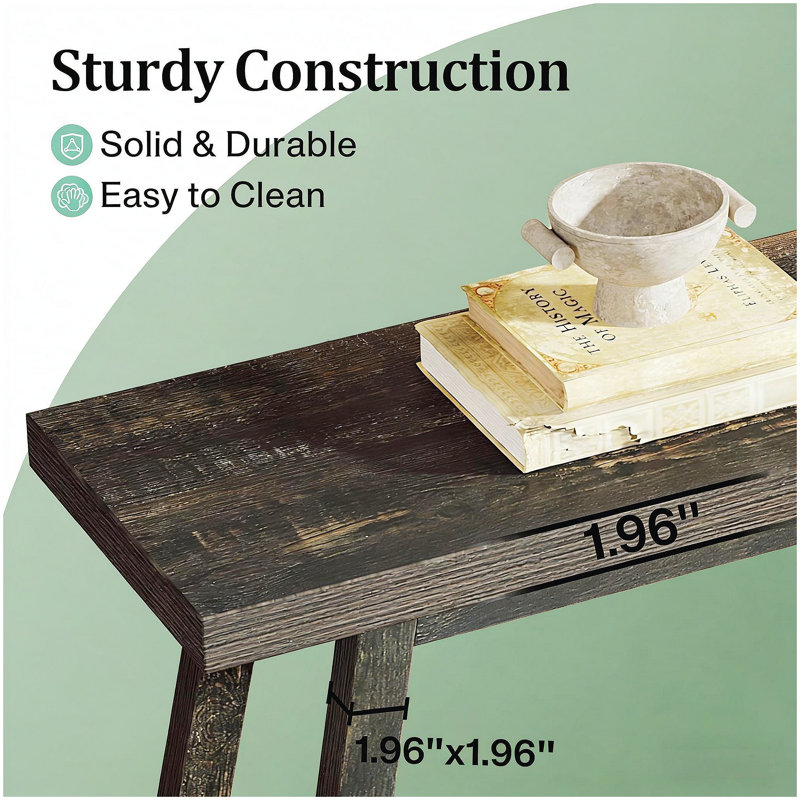 Table de canapé à 2 niveaux de style campagnard rustique, extra-longue et peu encombrante pour une utilisation polyvalente à la maison