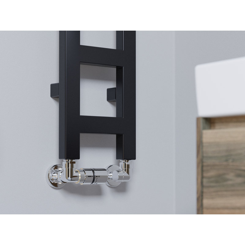 Easy Heated Towel Rail, 96 cm H  x 20 cm W x 7.2 cm D, Black
