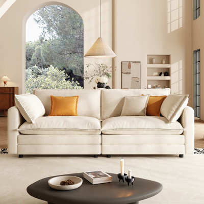 77.95"Loveseat Couch Chenille Modular Sectional Cloud Sofa