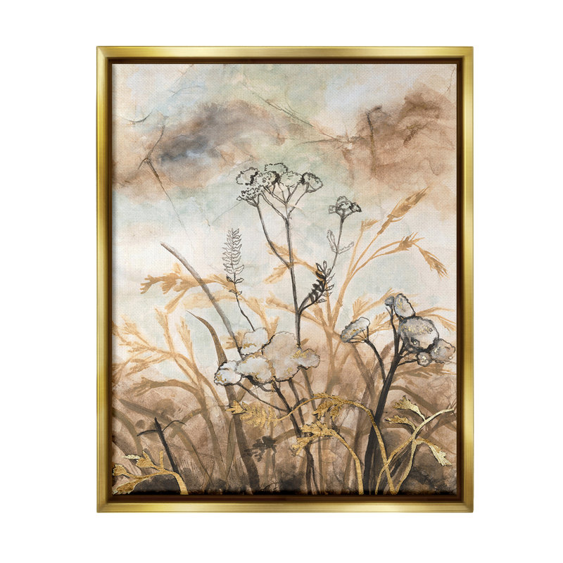 «Neutral Landscape Collage Floater Frame» par Vanna Lam sur, Cadre flottant métallique doré, H 21 po x l 17 po