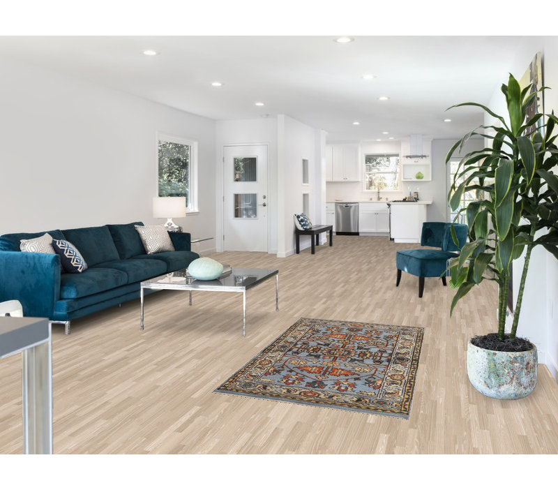 Tapis bleu clair fait à la main 3 x 5 po