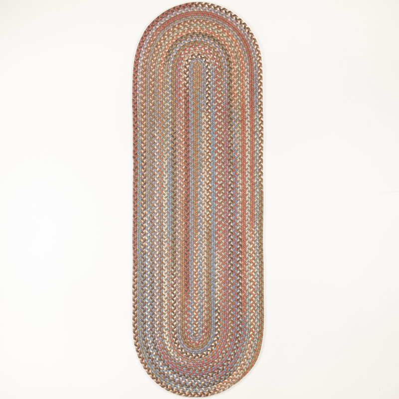 Tapis brun en laine tressé à la main Ekstrom, Tapis de couloir 2 pi x 10 pi