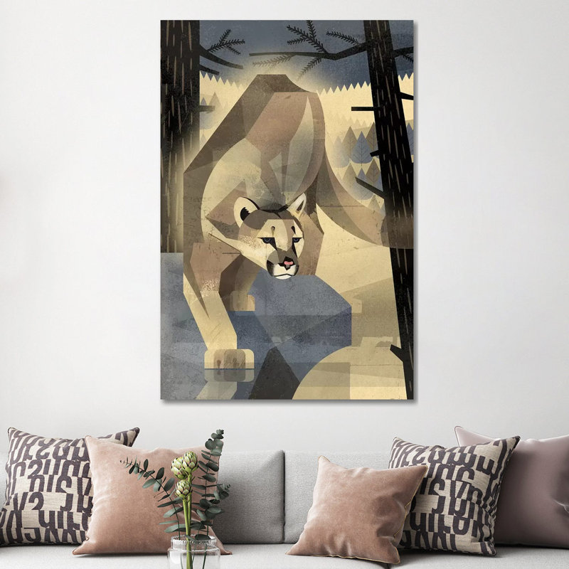 Mountain Lion by Dieter Braun - Print on Canvas, 152.5 cm H x 101.5 cm W x 3.175 cm D, Wrapped Canvas