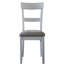 Fauteuil à dossier (2), siège en tissu gris, pieds de salle à manger, fauteuil de 2, rembourré,