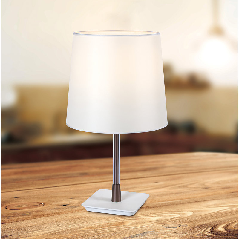 Lampe de table bronze foncé / blanc, H 22,44 po x l 11,87 po x P 11,87 po