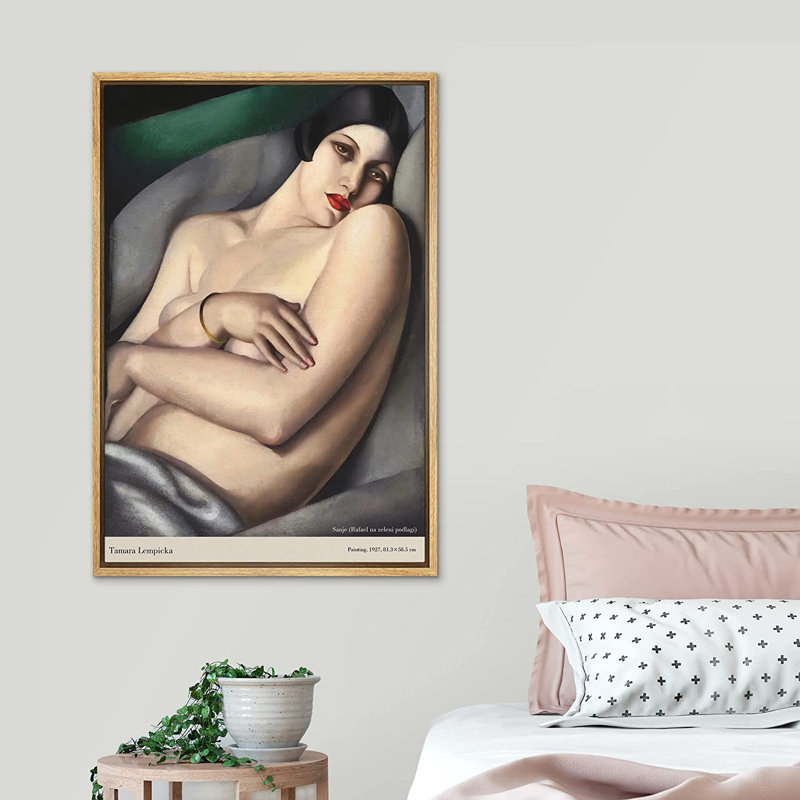 "Sanje" par Tamara Lempicka - cadre flottant, impression sur toile, H 36 po x l 24 po x P 1,5 po