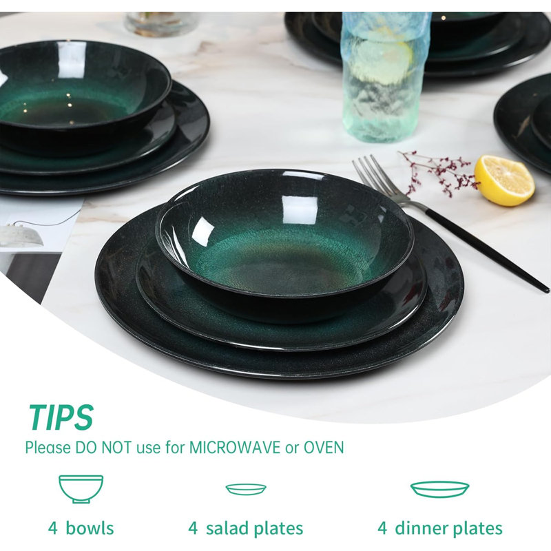 Dinnerware Set 12Pcs Plates And Bowls Set