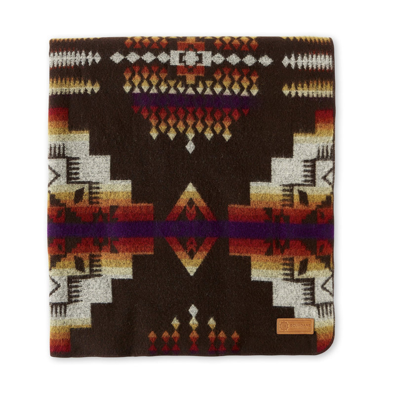 Ultra Soft Sienna Southwest Handmade Blanket, Brown/White