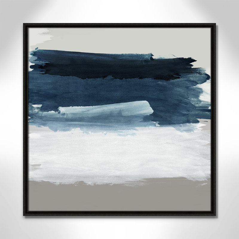 Nuances de mer et de ciel - reproduction carrée par Emma Peal, 25.5' W x 25.5' H, Flottant espresso