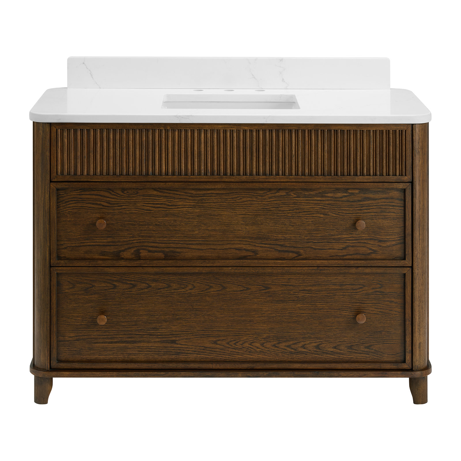 Kennedy Bathroom Vanity In Natural Enhanced Oak, 48", Enhanced Brown Oak