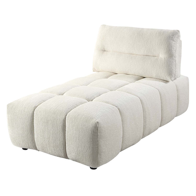 Chaise longue modulaire Loanna, lin beige