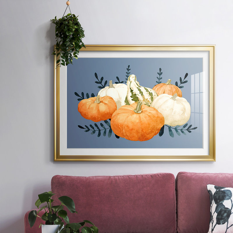 Autumn Autumn and Blues II, reproduction d'art encadrée, Or, H 19 po x l 27 po x P 1,5 po