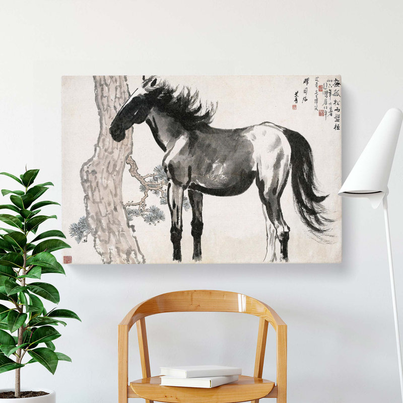 Horse by Jin Nong - Wrapped Canvas Painting, 40cm H x 60cm W x 3cm D