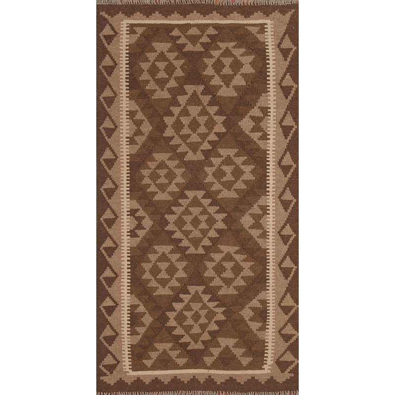 Tapis oriental brun Kilim 3 x 6