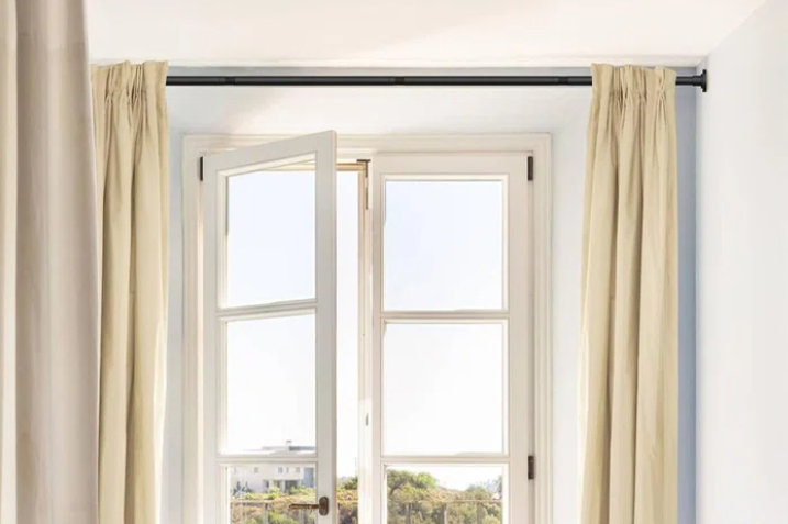 curtains hung with tension rods