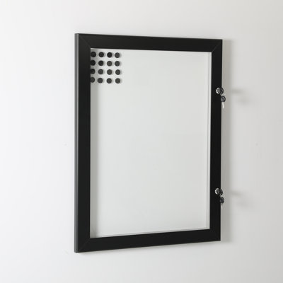 Tableau d'affichage magnétique fermé et verrouillable en aluminium noir 4 x 8,5 x 11 pouces