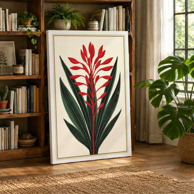Torch Flower Botanical - Wrapped Canvas