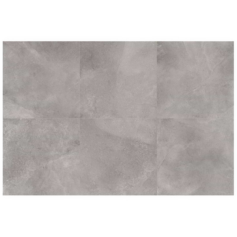 New Rock 48x48 Matte Porcelain Tile, Fossil Dark Gray