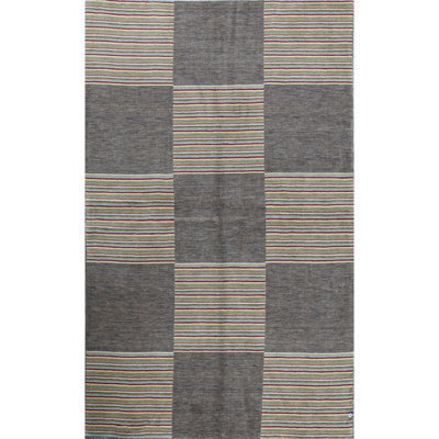 Wool Geometric Area Rug in Beige