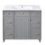 Meuble-lavabo 36 po avec lavabo en céramique, structure en bois massif, portes à fermeture douce, tablettes réglables, 3 tiroirs-2036452475-2036452471