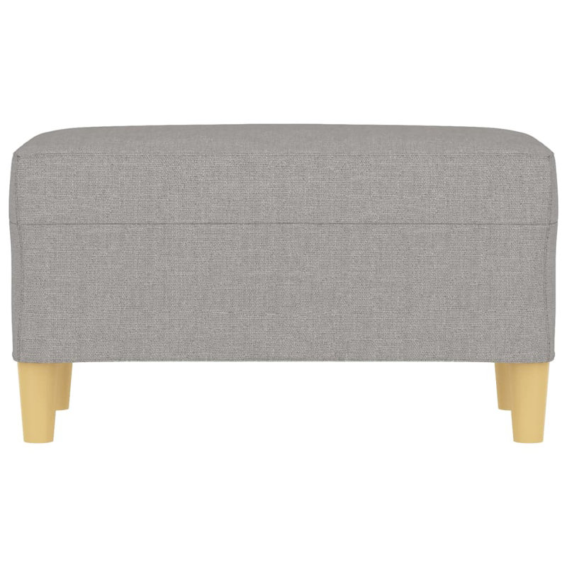 Mykailah Bench Upholstered Ottoman Bench with Padded Seat for Bedroom Fabric, Light Gray, 16.1" H x 27.6" W x 13.8" D