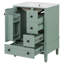 Meuble-lavabo vert clair de 24 po avec lavabo intégré en céramique, avec tablette à double couche, tiroirs à fermeture en douceur et porte d'armoire à fermeture en douceur-1380335094