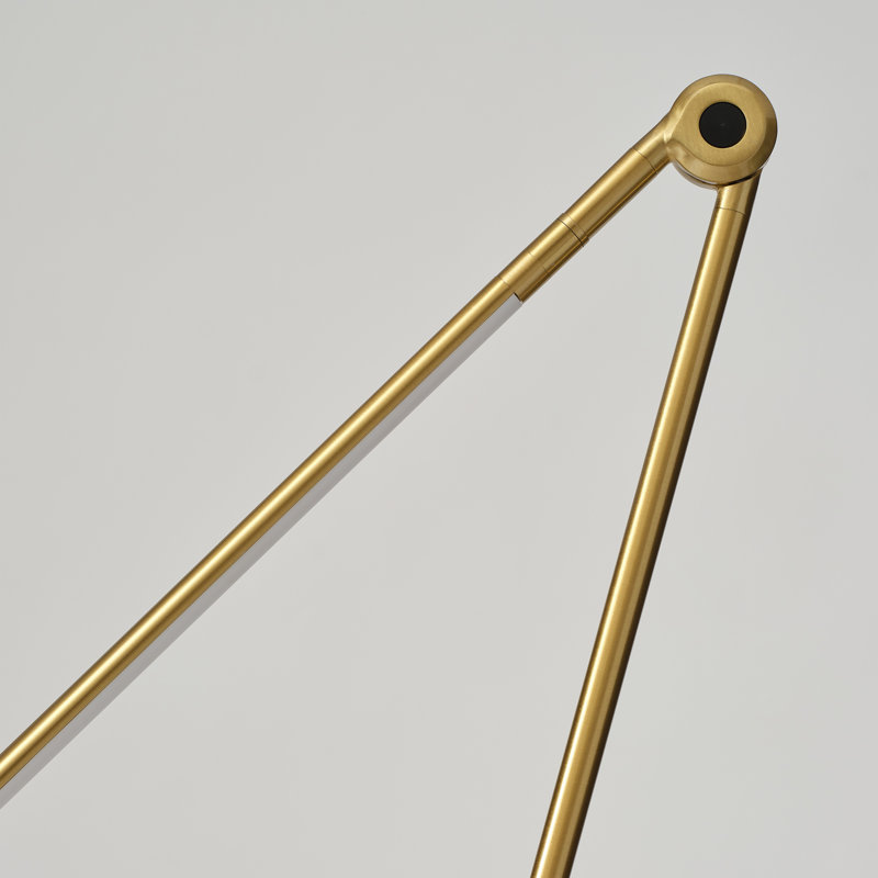 Libra 39" Industrial LED Desk Lamp with Brass Finish, Adjustable Head, USB-C Port, and Touch Button Dimming, Brass