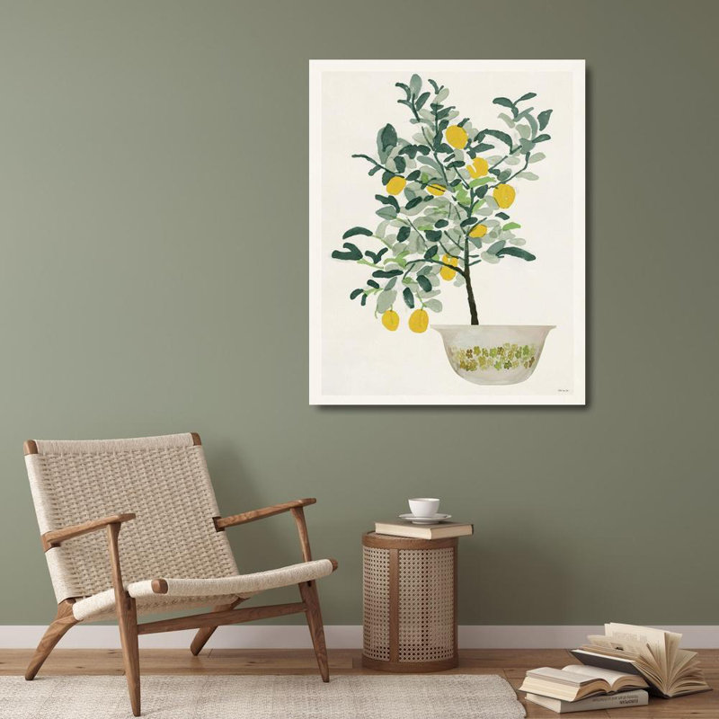 Toile tendue avec châssis Lark Manor ™ Stellar Design Studio: Lemon Tree II, H 34 po x l 28 po