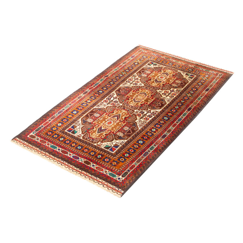 Tapis brun foncé Teimani 3 pi 7 po x 6 pi 6 po