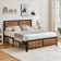 Kempst Platform Bed Frame with Wooden Headboard, Heavy Duty Steel Slats Support, No Box Spring Needed