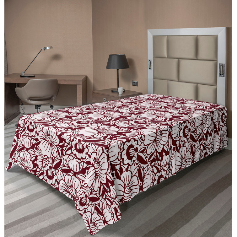 Ambesonne, drap plat floral pivoines, art botanique printanier