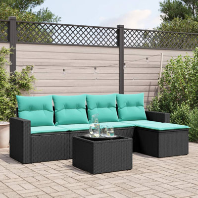 Ensemble de canapé de patio 6 pièces avec coussins pour l'extérieur